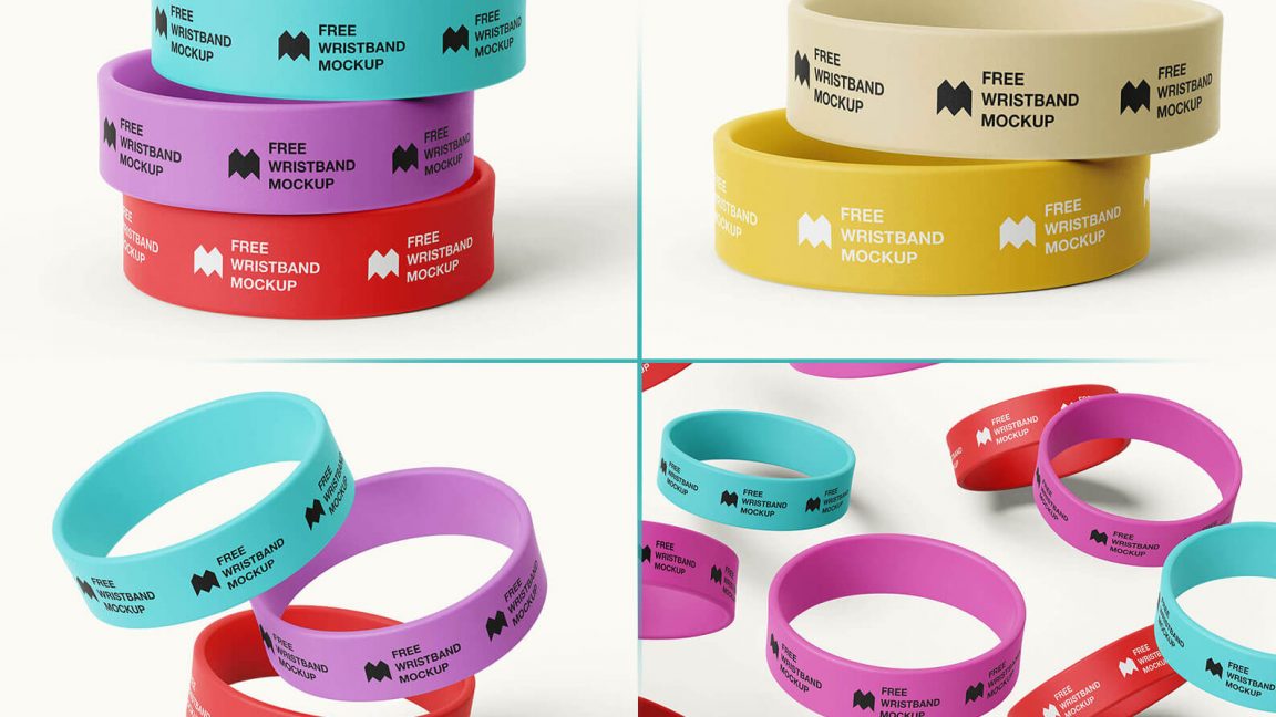 Free Paper Wristband Mockups 3 PSD Set PSD - PsFiles