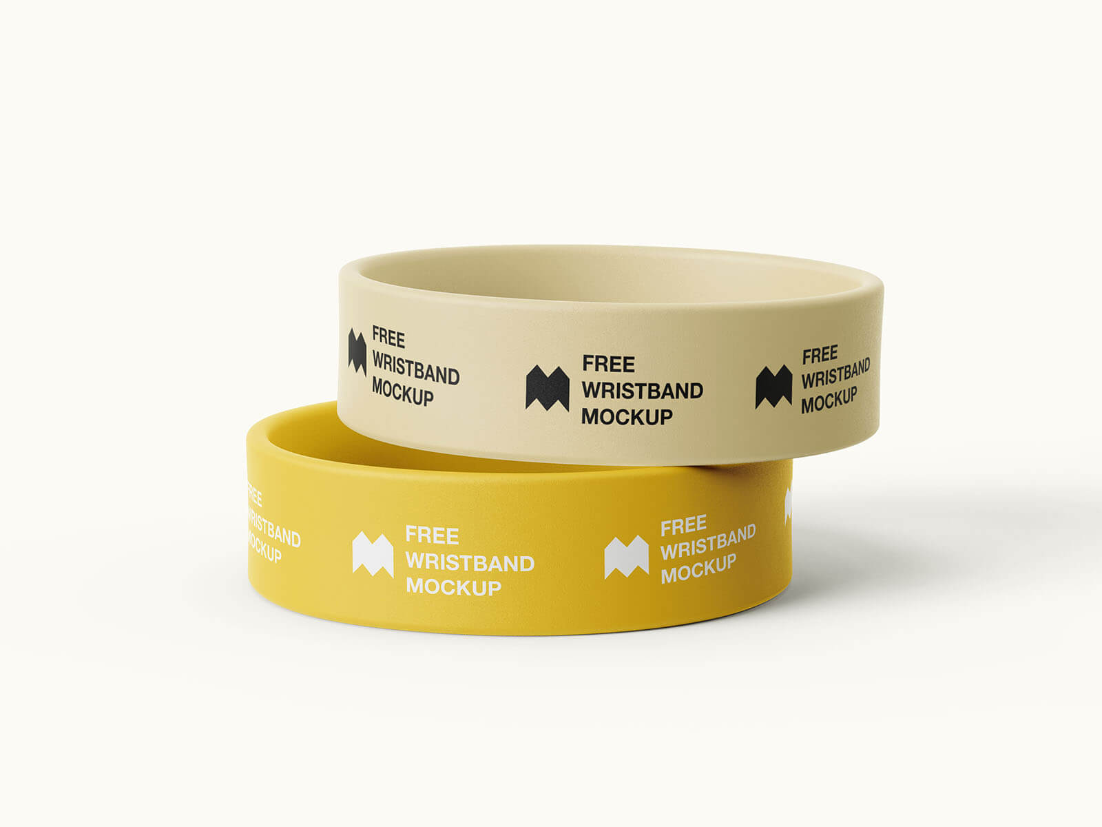 6 Free Wide Silicone Wristbands / Rubber Bracelet Mockup PSD Files