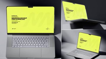 Macbook Pro Mockup In Dark Light