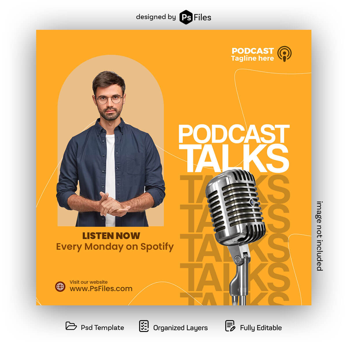 Podcast Cover Art Template Design PSD Free Download