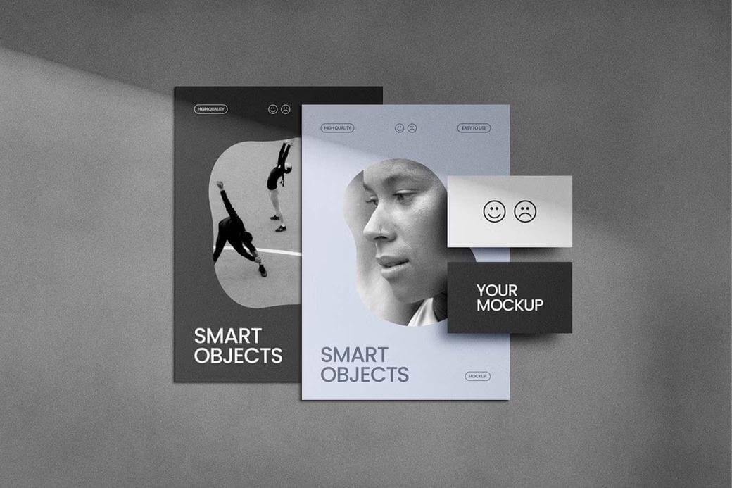 Shadow Overlay Stationery Mockup