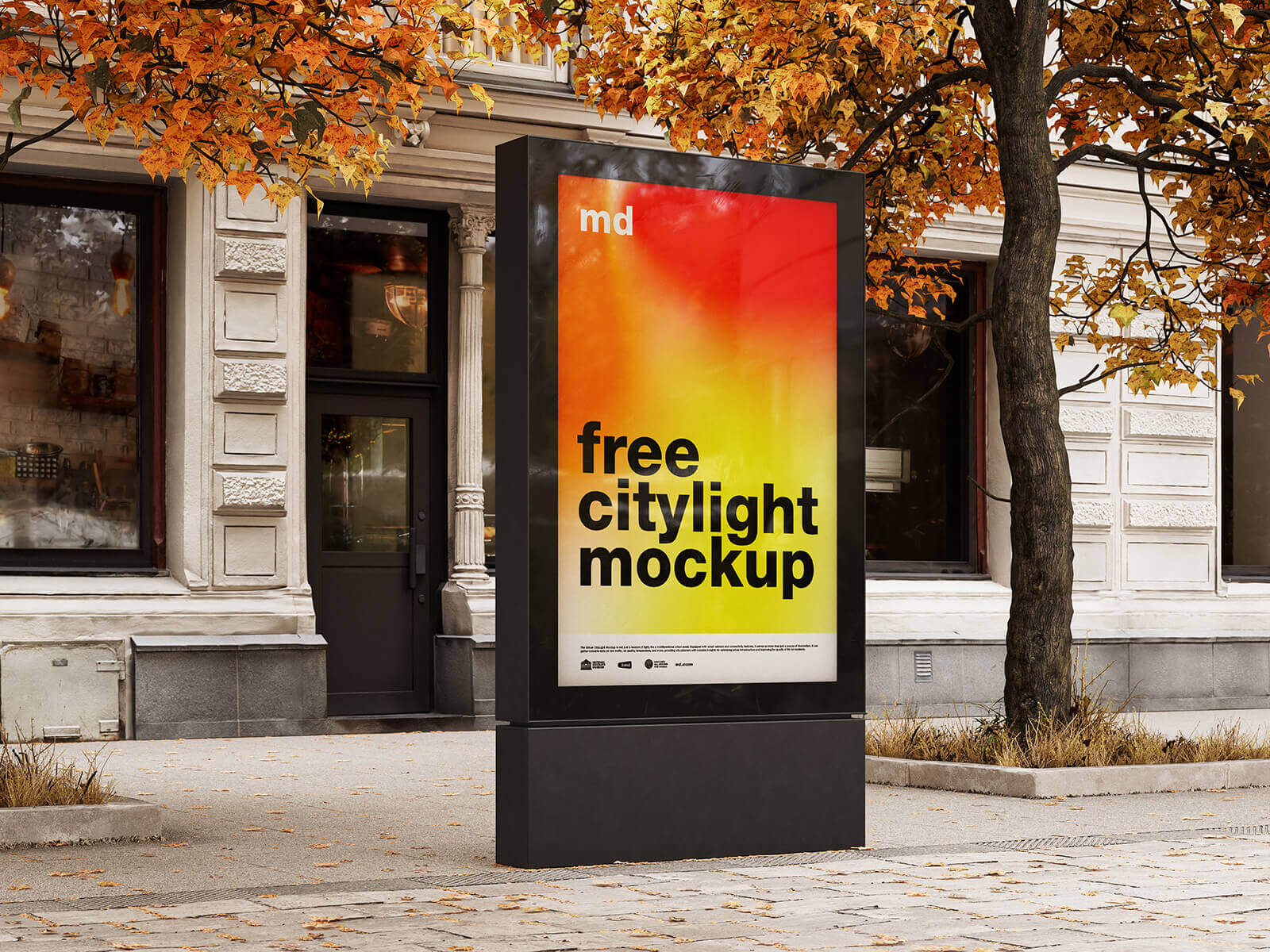4 Free Black Citylight Poster / Mupi Mockup PSD Files