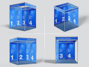4 Free Exhibition Shell Scheme Booth Mockup PSD Files
