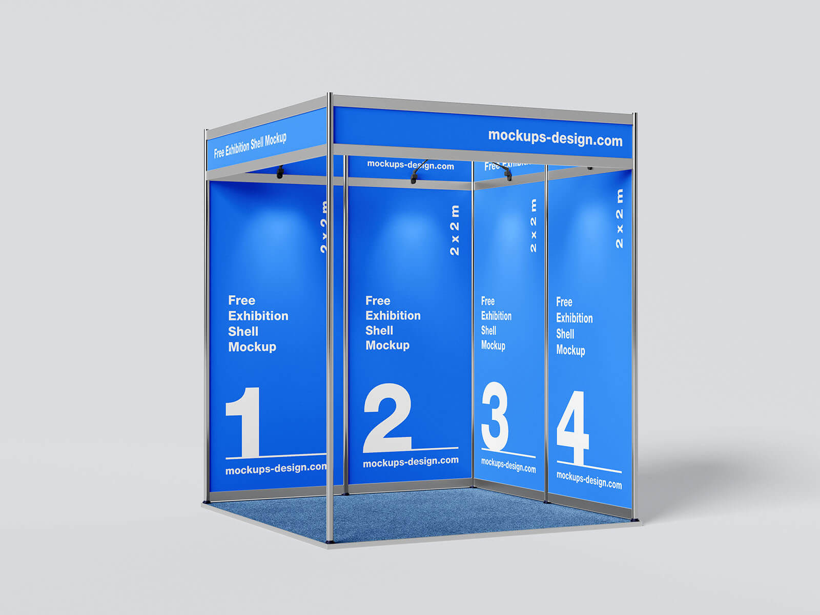 4 Free Exhibition Shell Scheme Booth Mockup PSD Files