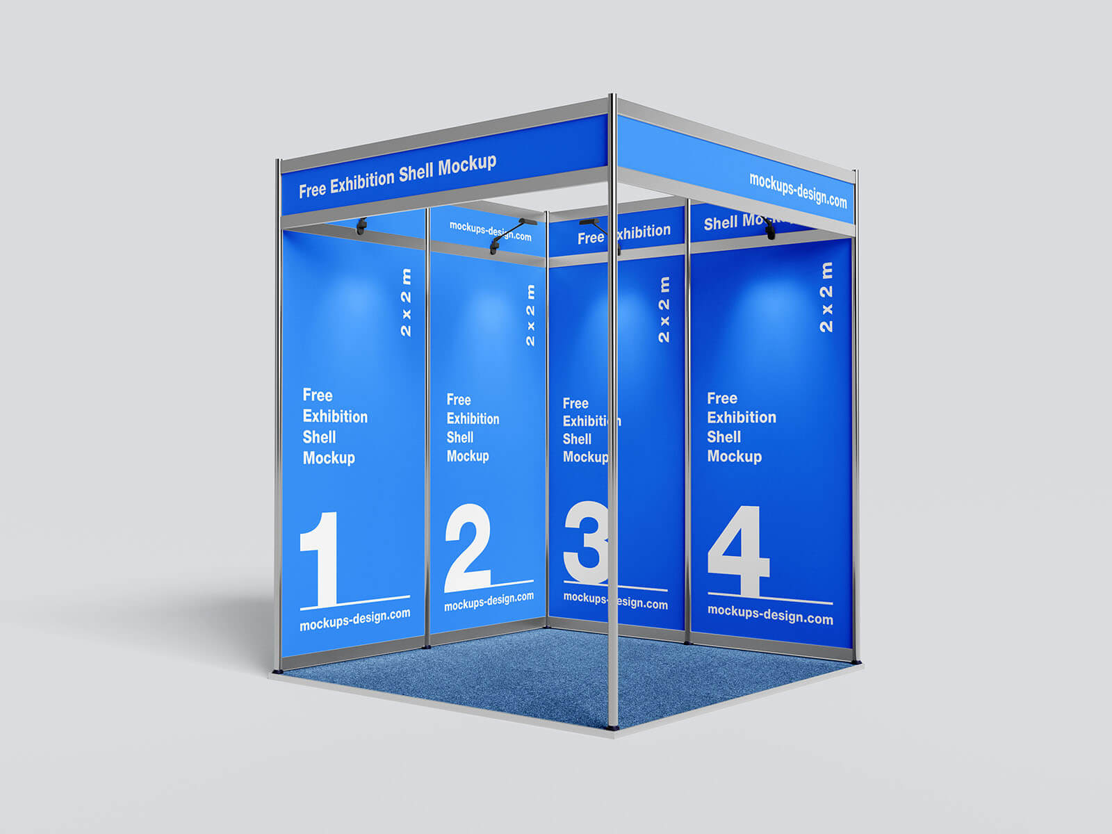 4 Free Exhibition Shell Scheme Booth Mockup PSD Files