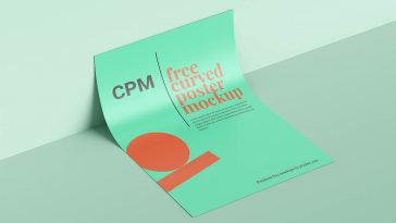 Free Curved Poster Mockup