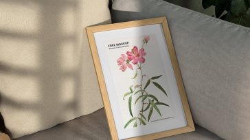 Free Wooden Picture Frame Mockup