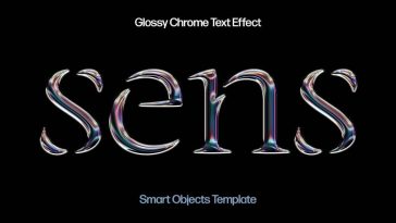 Glossy Chrome Text Effect