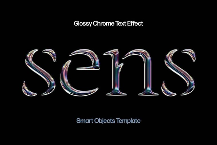 Glossy Chrome Text Effect