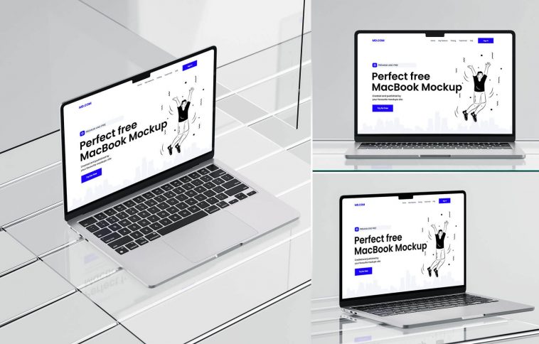 Free M2 MacBook Air Mockup PSD Set