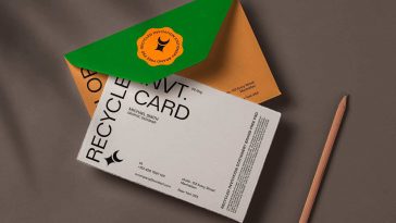 Recycled Paper Invitation Card Mockup