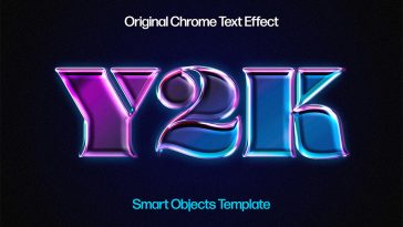 90s Chrome Text Effect