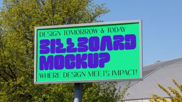 Free Daylight Street Billboard Mockup PSD