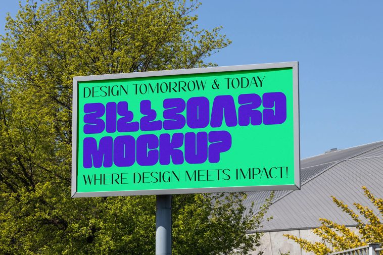 Free Daylight Street Billboard Mockup PSD