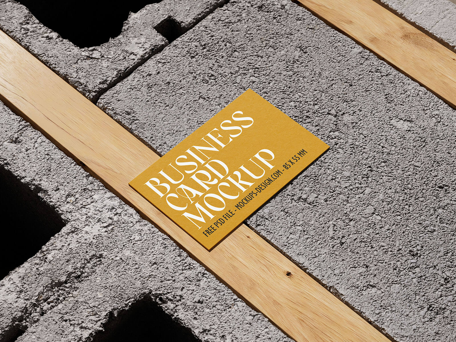 4 Free Concrete Brick Business Card Mockup PSD Files