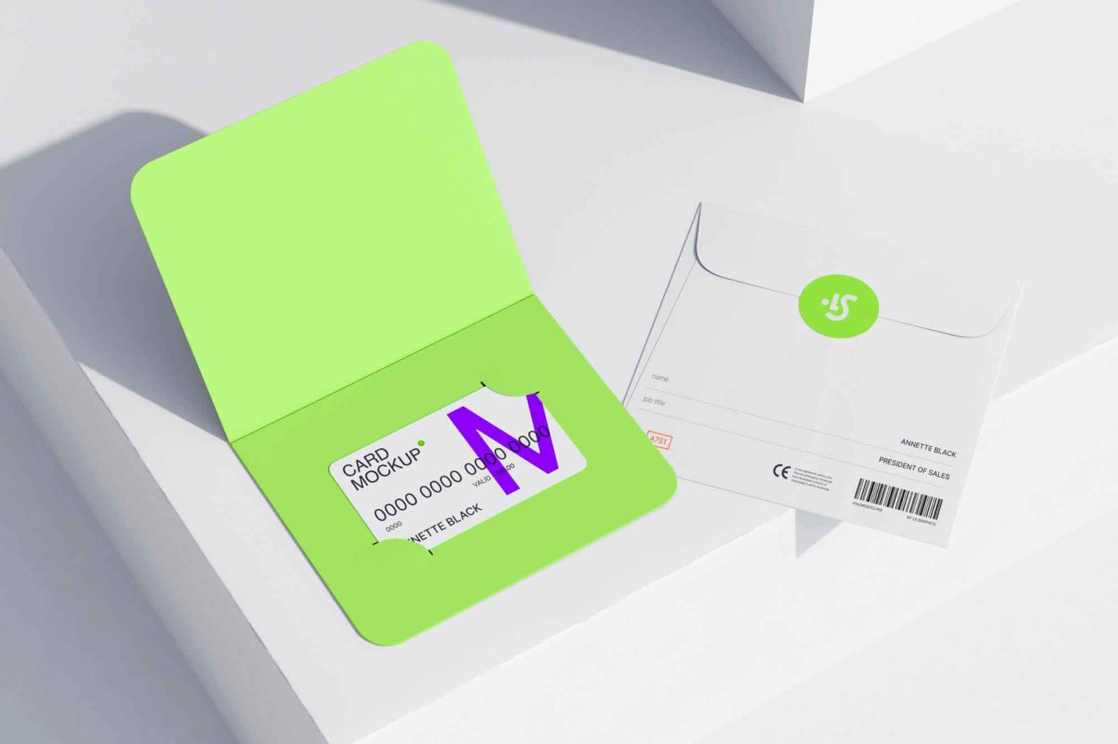 Envelope and Plastic Card Mockup