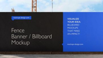 Free Boundary Wall Fence Banner / Billboard Mockup PSD Set