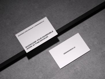 Free Dark Theme Business Card Mockup PSD