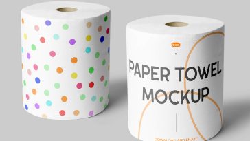 Free Kitchen Tissue Roll Paper Towel Mockup PSD