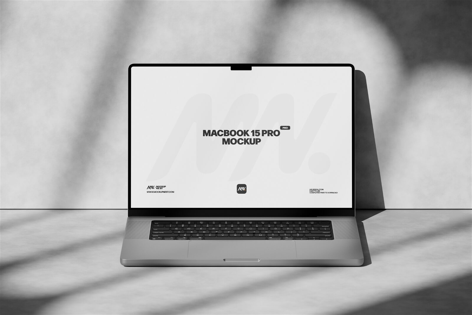 Free MacBook Pro 2024 In Dark Mockup PSD Set