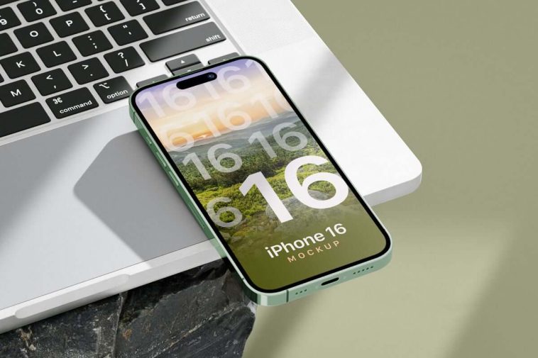 Free iPhone 16 Mockup PSD