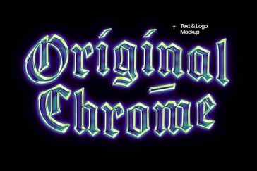 Glass Chrome Text Effect