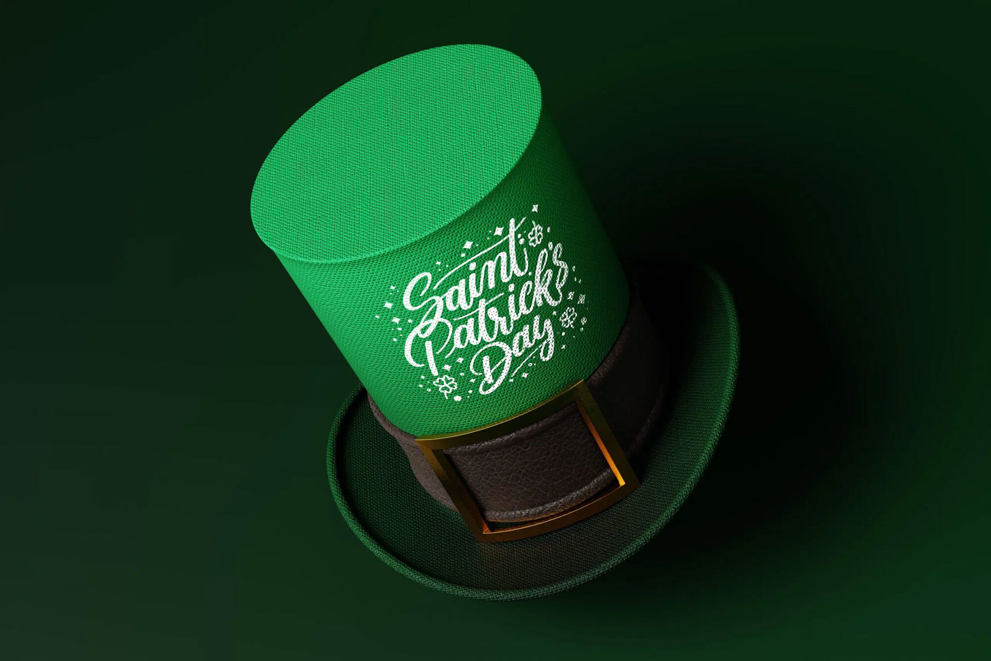 Green Buckle Hat Mockup