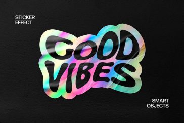 Holo Wrinkled Sticker Mockup