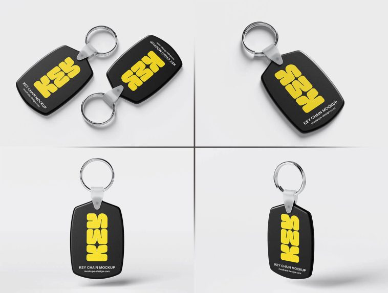 Plastic Key Chain Mockup