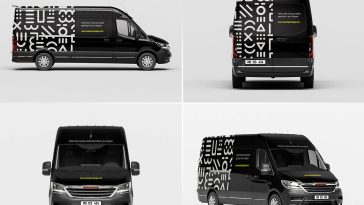 5 Free Cargo Delivery Van Mockup PSD Files