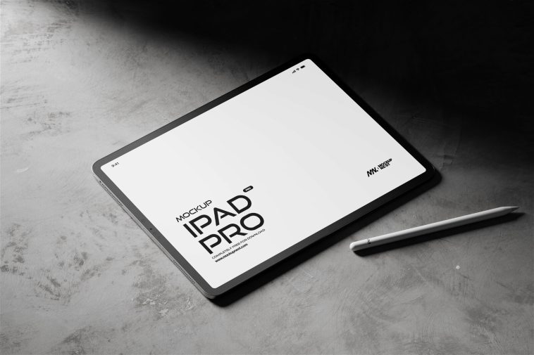 Free iPad Pro With Pencil Pro 2024 Mockup PSD