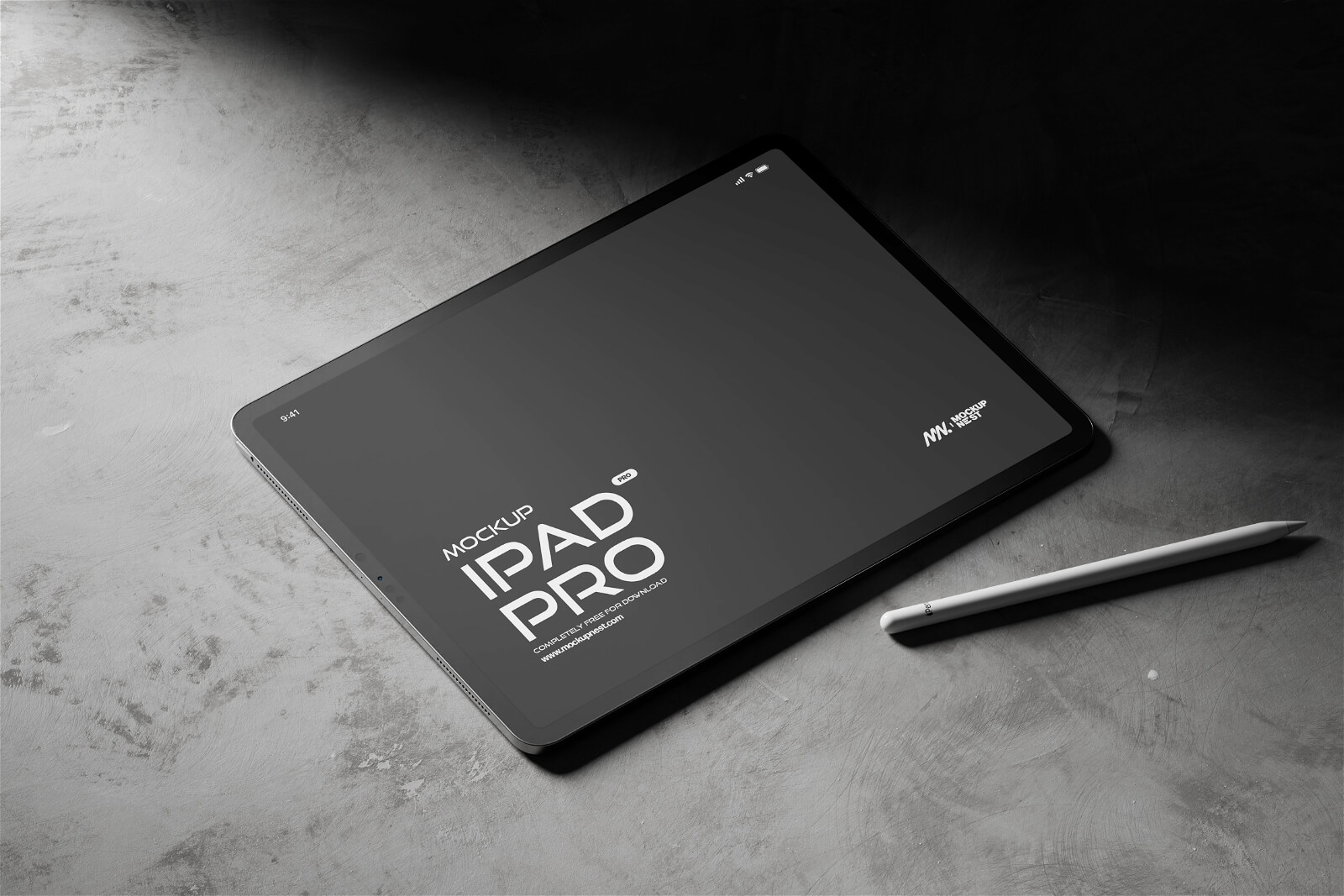 Free iPad Pro With Pencil Pro 2024 Mockup PSD