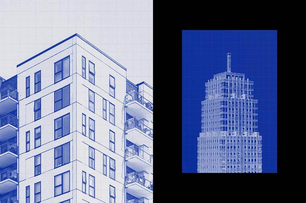 Blue Ink Print Photo Effect