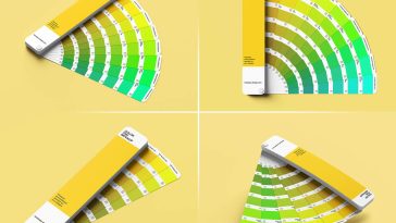 6 Free Color Fan Deck / Book Mockup PSD Files