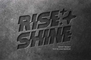 Concrete Text And Logo Mockup