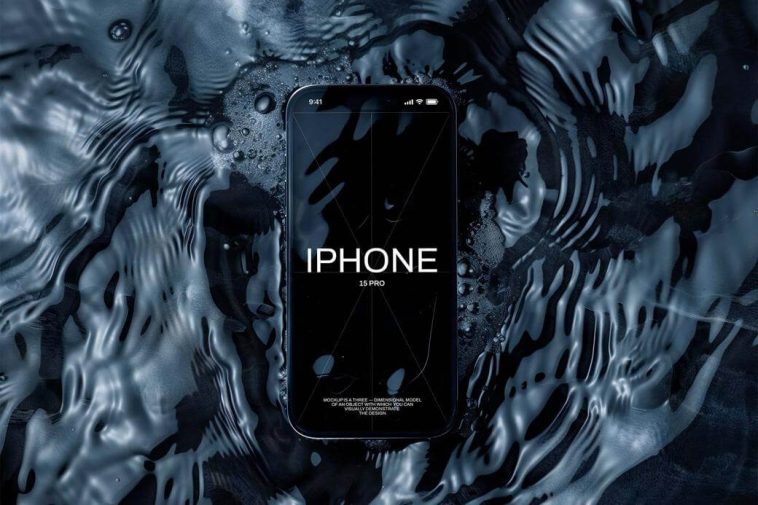 Floating iPhone 15 Pro Mockup