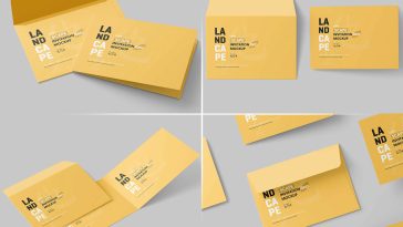 Free Bi-Fold Wedding Invitation Card Mockup PSD Set