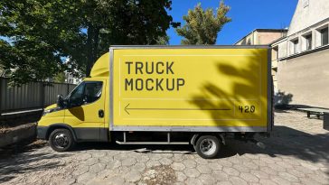 Free Box Truck Mockup