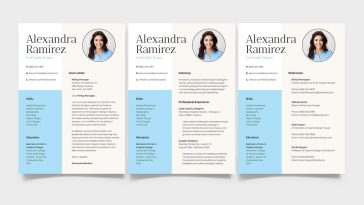 Free Bright Professional CV PSD Template