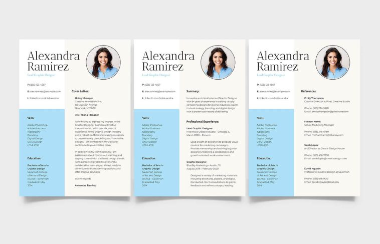 Free Bright Professional CV PSD Template