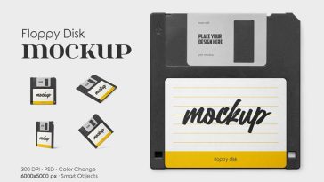 Free Floppy Disk Mockup PSD