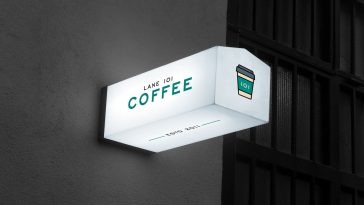 Free Illuminated Signboard Mockup PSD