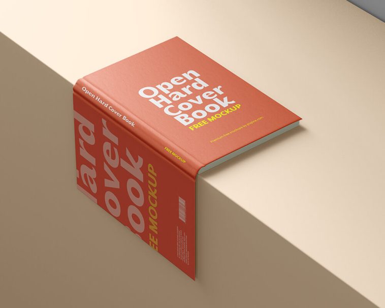 Free Open Hardcover Title / Back Book Mockup PSD