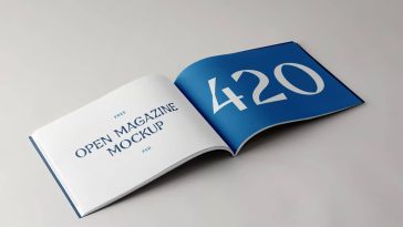 Free Open Horizontal Magazine Mockup