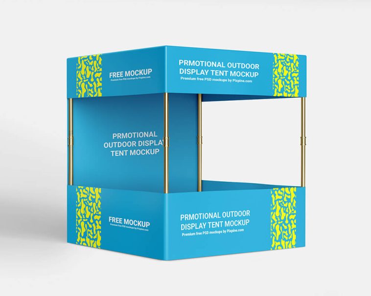 Free Promotional Outdoor Display Tent Mockup