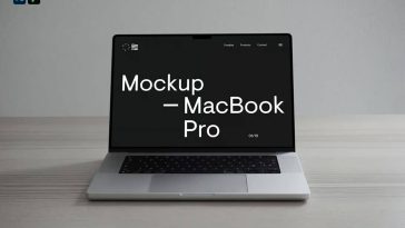 Free Silver MacBook Pro on Desk Mockup