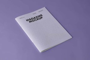 Free Soft Cover Magazine Title Mockup PSD