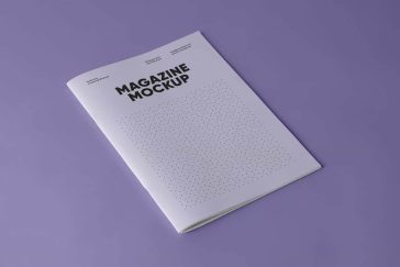 Free Soft Cover Magazine Title Mockup PSD