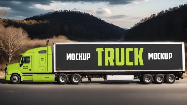 Free Truck Mockup PSD