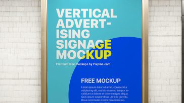 Free Vertical Advertising Signage Poster Mockup